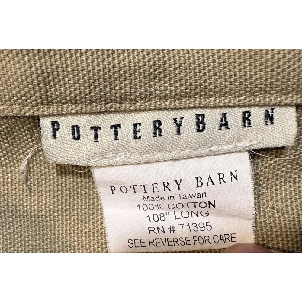 Pottery Barn Khaki Tan Tab Top Curtain Panel 43x108 Outdoor Indoor Casual Relax